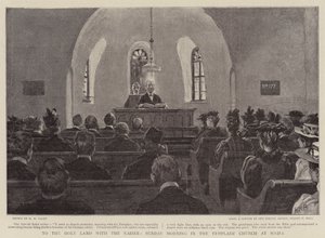 Naar het Heilige Land met de Keizer, Zondagochtend in de Tempelierskerk in Haifa door Henry Marriott Paget