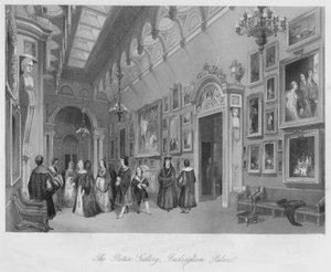 De schilderijengalerij, Buckingham Palace, ca. 1841 door Henry Melville
