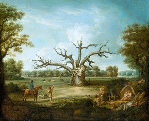 De Fairlop Eik, Hainault Forest, 1816 door Henry Milbourne