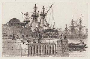 Londense Docks door Henry Moses