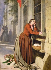 Moeder plaatst haar kind in het vondelingenhuis in Parijs, ca. 1855-60