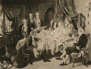 Het Sterfbed van Mozart door Henry Nelson O