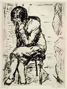 Portret van de zus van de kunstenaar, Ella Wahlgreen Nielsen door Henry Nielsen