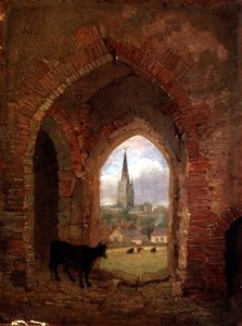Uitzicht door de Boog van de Koeientoren, Norwich