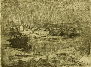 Omgeslagen vissersboten, Bretagne door Henry Ossawa Tanner