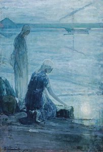 Mozes in het biezen mandje, 1921 door Henry Ossawa Tanner