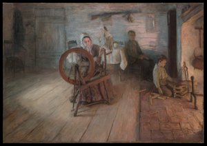 Spinnen bij het haardvuur door Henry Ossawa Tanner