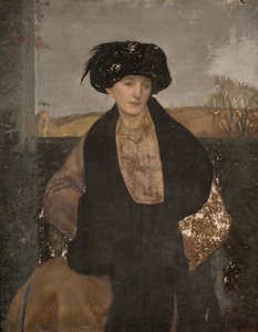 Portret van mevrouw Lester van Slad Valley, Stroud, 1914 door Henry Payne