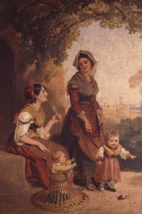 Twee Romeinse dames en hun kinderen door Henry Penry Williams