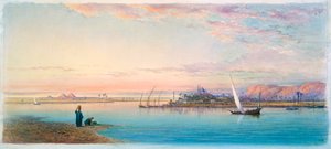De Nijl bij Bulaq, Egypte, 1868 door Henry Pilleau
