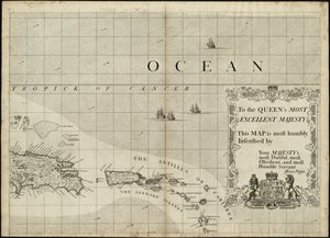 Een kaart van het Britse Rijk in Amerika met de Franse en Spaanse nederzettingen ernaast door Henry Popple