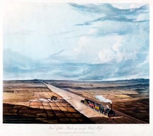 Trein die Chat Moss oversteekt, Lancashire