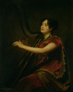 De Markiezin van Northampton, spelend op een harp, c.1820 door Henry Raeburn