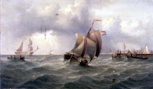 Een Nederlandse Pink bij een Steiger