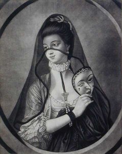 De onmaskerde non, gegraveerd door Carington Bowles door Henry Robert (after) Morland