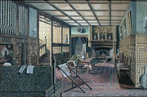 Het interieur van Hall Place, Leigh, nabij Tonbridge