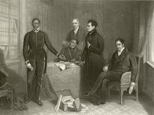 Jan Tzatzoe, Andries Stoffles, Rev Dr Philip en Rev Mess Read, Senior en Junior door Henry Room