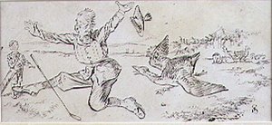 De aangevallen golfer, illustratie uit 