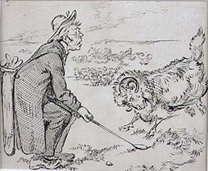 De verraste golfer, illustratie uit 