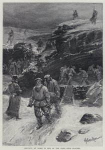 Gevangenen aan het Werk in een van de Kara Goudmijnen door Henry Sandham