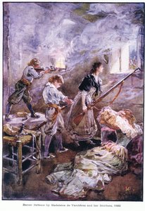 Heroïsche verdediging door Madeleine de Vercheres en haar broers 1692, ca. 1920