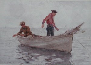 Jongens die Vissen bij Newlyn door Henry Scott Tuke