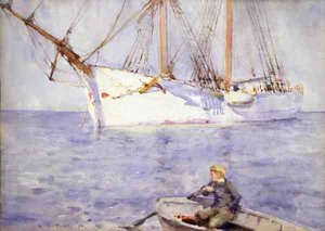 Zonsondergang effect door Henry Scott Tuke