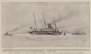 De Berging van de Paris, het Slepen van de Liner naar de Haven van Falmouth door Henry Scott Tuke