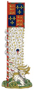 Banier van de wapens van Engeland en Frankrijk, gevierendeeld, ca. 1445, 1843 door Henry Shaw