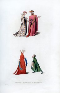 Hofkleding, 14e eeuw, 1843 door Henry Shaw