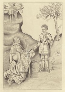 John Lydgate, presenteert zijn boek aan de Graaf van Salisbury