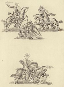 Ridders vechten, ca. 1260 door Henry Shaw