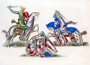 Ridders vechten, ca. 1260, 1843 door Henry Shaw