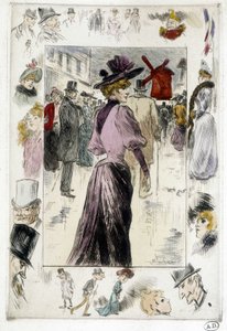 Vrouw voor de Moulin Rouge door Henry Somm