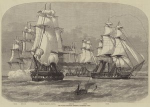 Het vliegende squadron dat Plymouth Sound binnenkomt door Henry Spernon Tozer