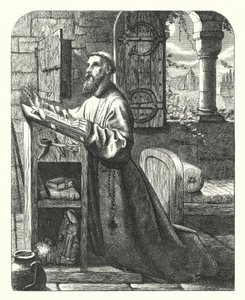 Inscriptie in een hermitage door Henry Stacey (after) Marks