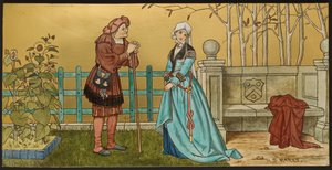 De Pantaloon, plaquette met een illustratie uit Shakespeares Seven Ages, Minton aardewerk, Staffordshire, 1874