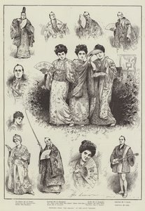 Schetsen uit "The Mikado" in het Savoy Theatre door Henry Stephen (b.1861 fl.1880 1925) Ludlow