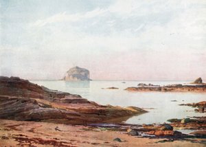 De Bass Rock - Een rustige avond (kleurenlitho)