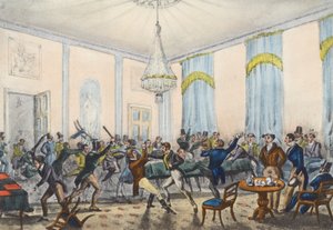 Een hels kabaal in een hel, Mytton toont vechtlust door Henry Thomas (after) Alken