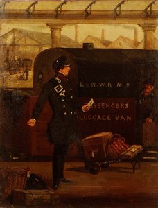 Een bewaker bij een L & N-W. R. bagagewagen door Henry Thomas Alken