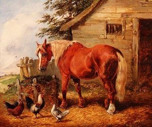 Buiten de Stal door Henry Thomas Alken