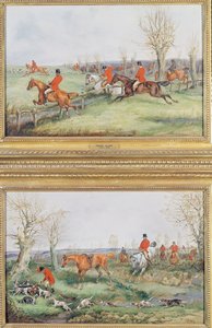 Paar Jachtscènes, 19e eeuw door Henry Thomas Alken