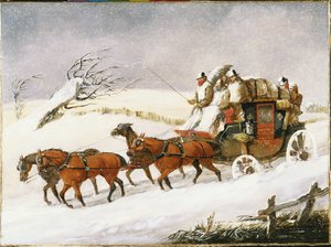 De Dover naar Londen koets: In de winter