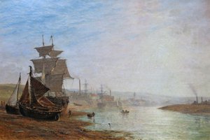 Laag tij bij Shoreham, Sussex door Henry Thomas Dawson