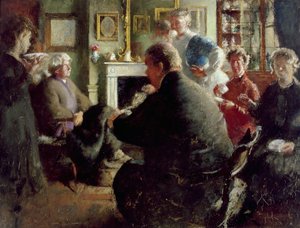 Steer thuis, 109 Cheyne Walk (op kerstavond) ca. 1929-30 door Henry Tonks