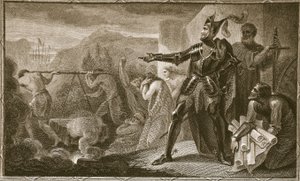 Edward I verwijdert de steen van Scone, gegraveerd door Neagle, illustratie uit David Hume
