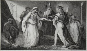 Huwelijk van Hendrik de Eerste, gegraveerd door Delatre, illustratie uit David Hume