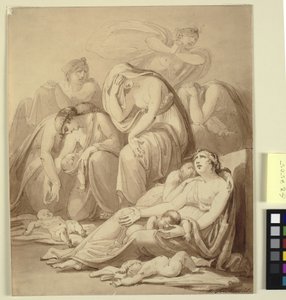 Moeders die treuren na de kindermoord door Henry Tresham