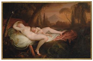 Venus en Cupido in een Boslandschap